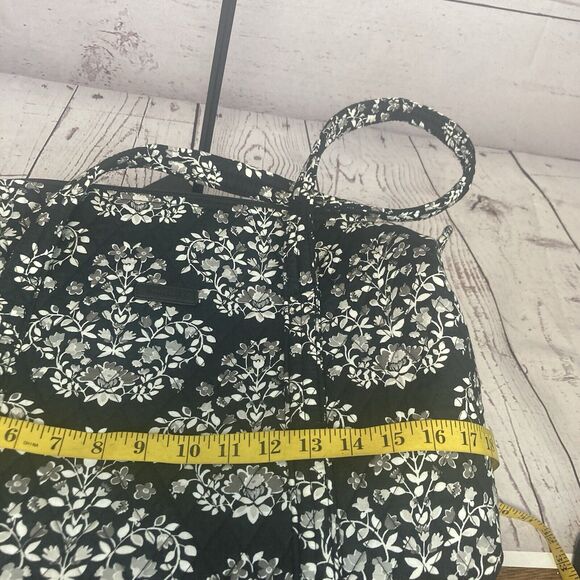 Vera Bradley Small Duffel Chandelier Noir retired Black Floral Weekender - Picture 8 of 9